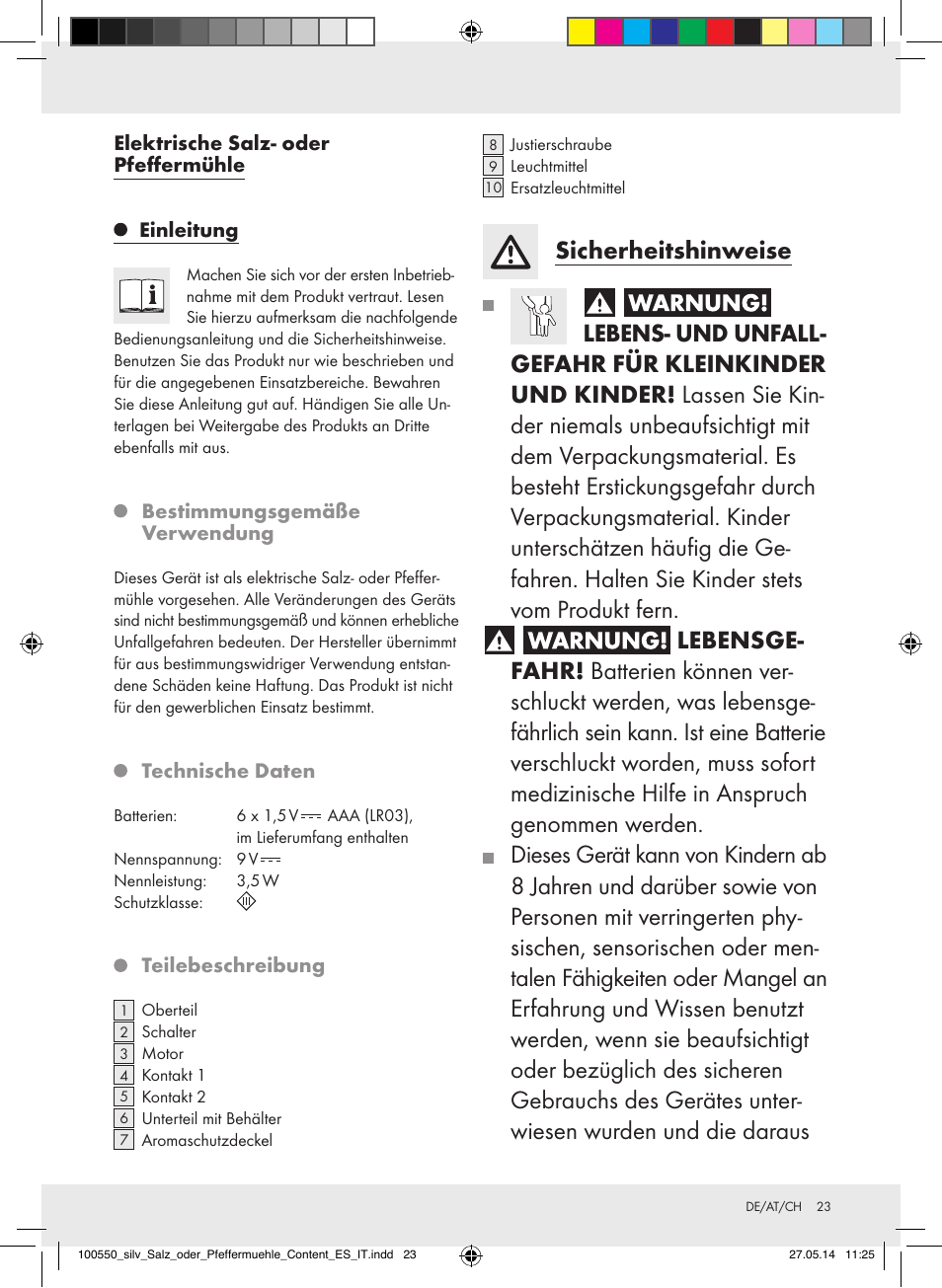 Silvercrest Z31498/Z31498A/Z31498B/Z31498C User Manual | Page 23 / 28