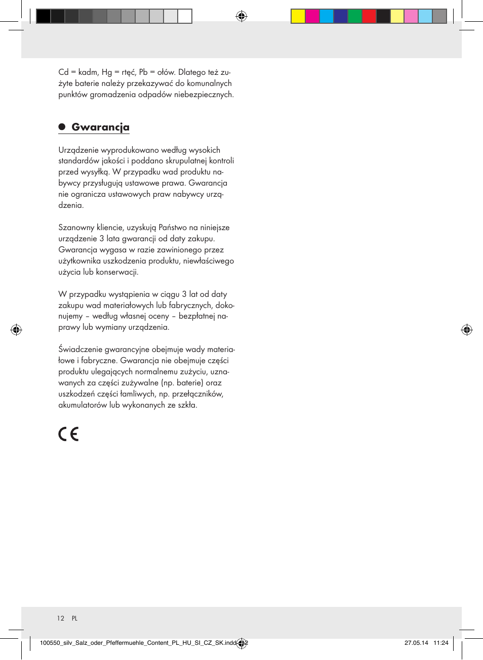 Gwarancja | Silvercrest Z31498/Z31498A/Z31498B/Z31498C User Manual | Page 12 / 35