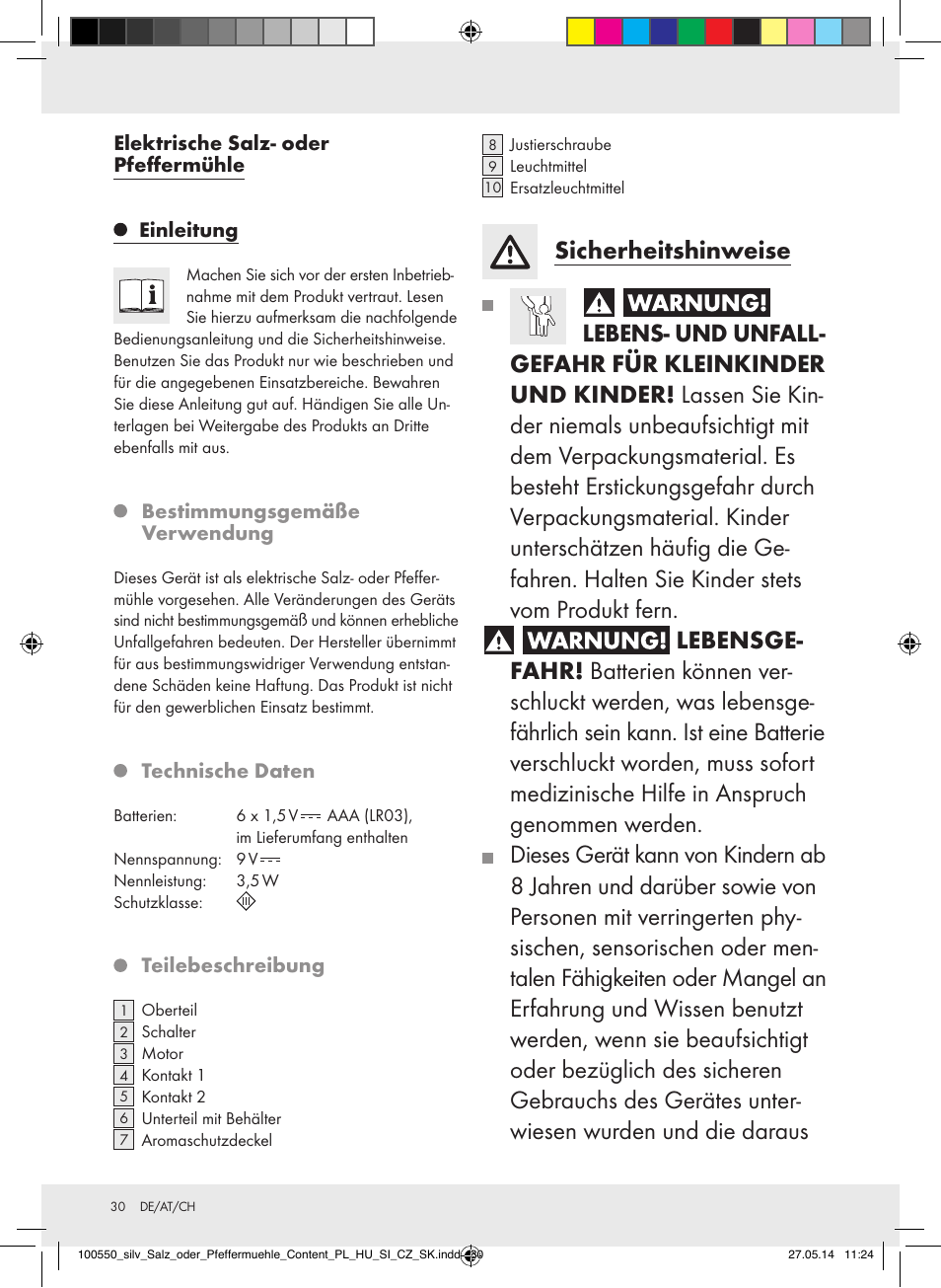 Silvercrest Z31498/Z31498A/Z31498B/Z31498C User Manual | Page 30 / 35