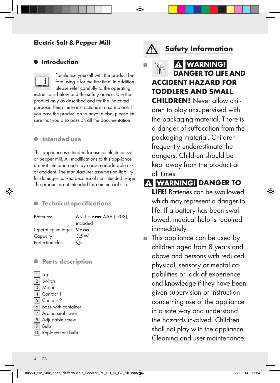 Silvercrest Z31498/Z31498A/Z31498B/Z31498C User Manual | Page 4 / 35