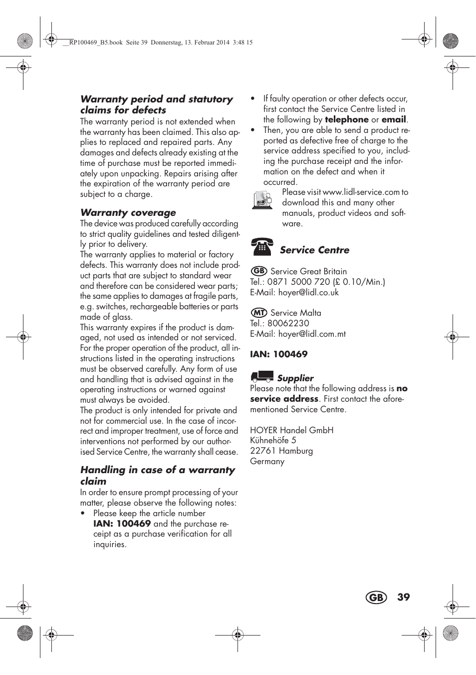 Silvercrest SWKS 2200 A1 User Manual | Page 41 / 54