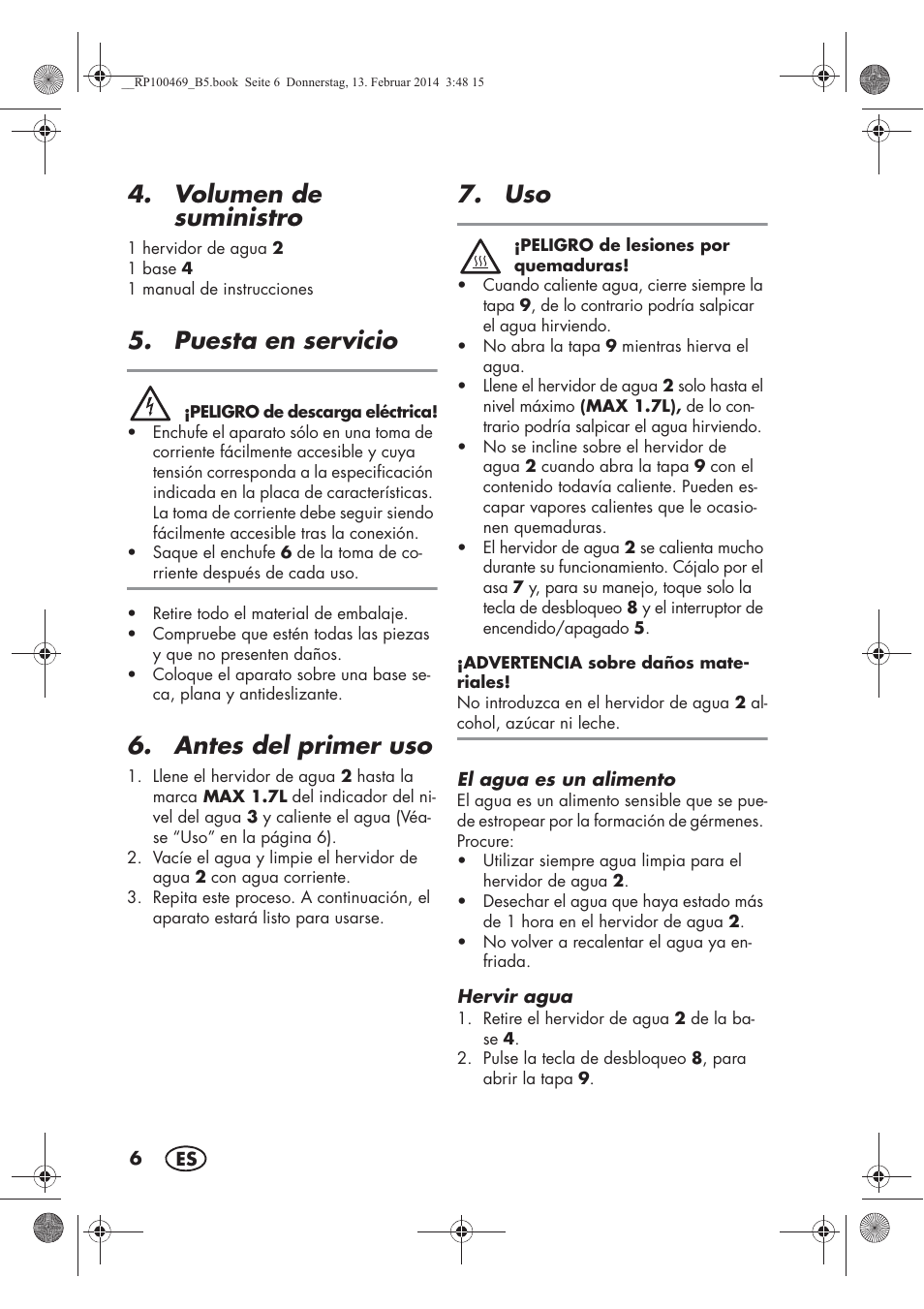 Volumen de suministro, Puesta en servicio, Antes del primer uso | Silvercrest SWKS 2200 A1 User Manual | Page 8 / 54