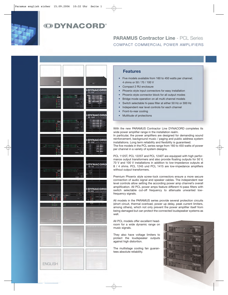 Dynacord PCL 1225T User Manual | 2 pages