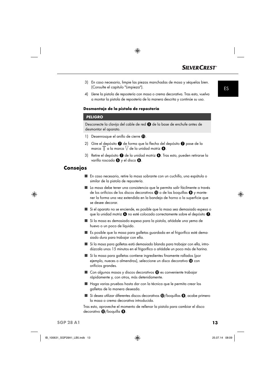 Consejos | Silvercrest SGP 28 A1 User Manual | Page 16 / 76