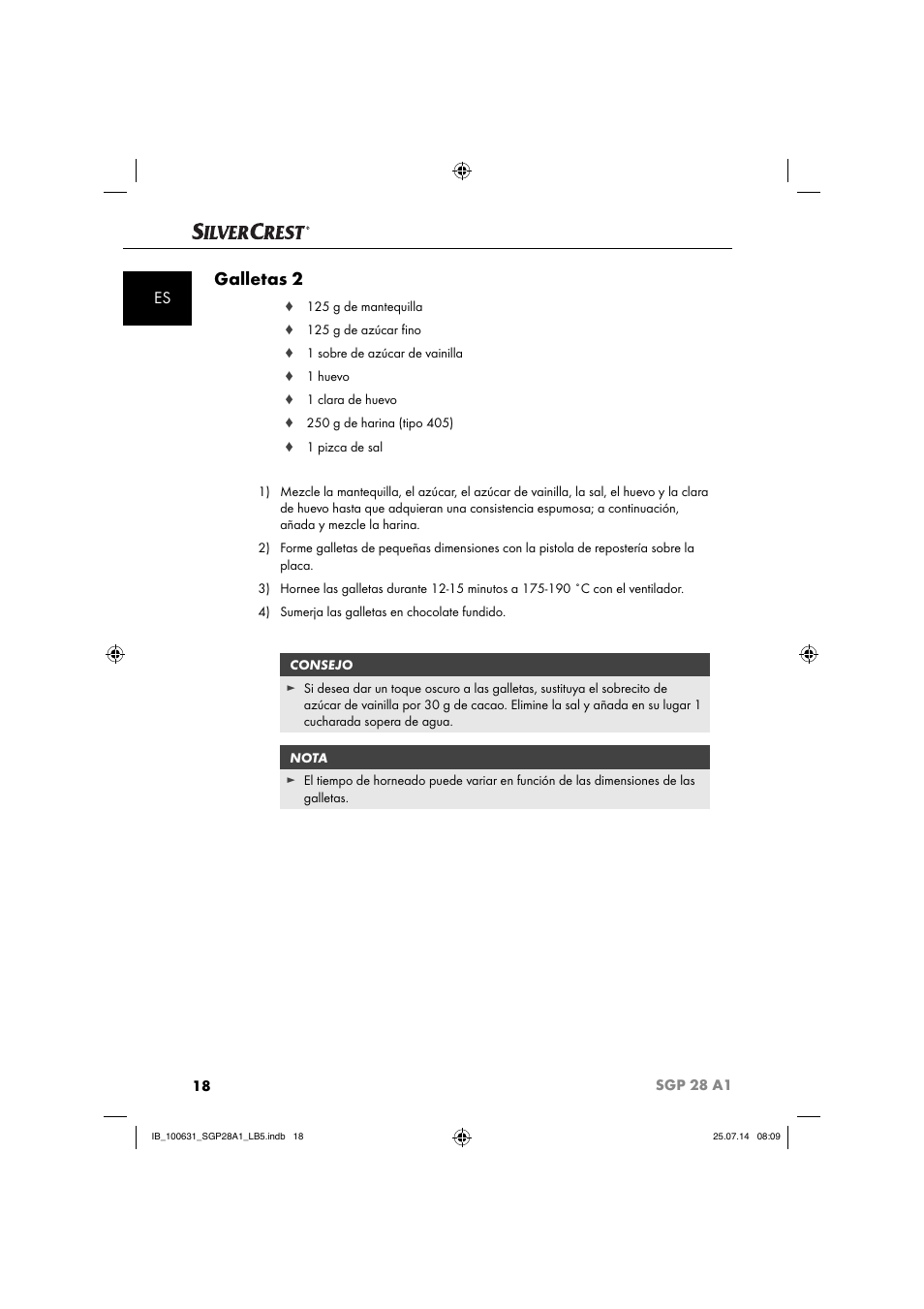 Galletas 2 | Silvercrest SGP 28 A1 User Manual | Page 21 / 76