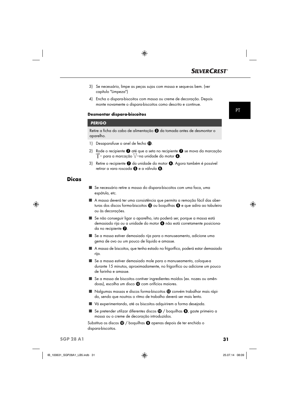 Dicas | Silvercrest SGP 28 A1 User Manual | Page 34 / 76