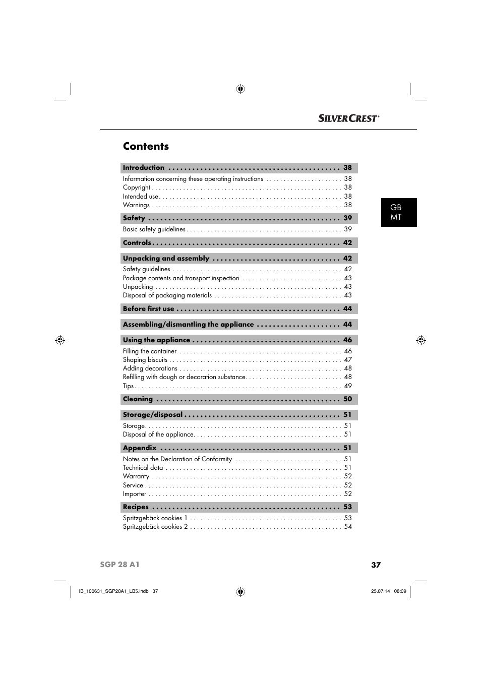 Silvercrest SGP 28 A1 User Manual | Page 40 / 76