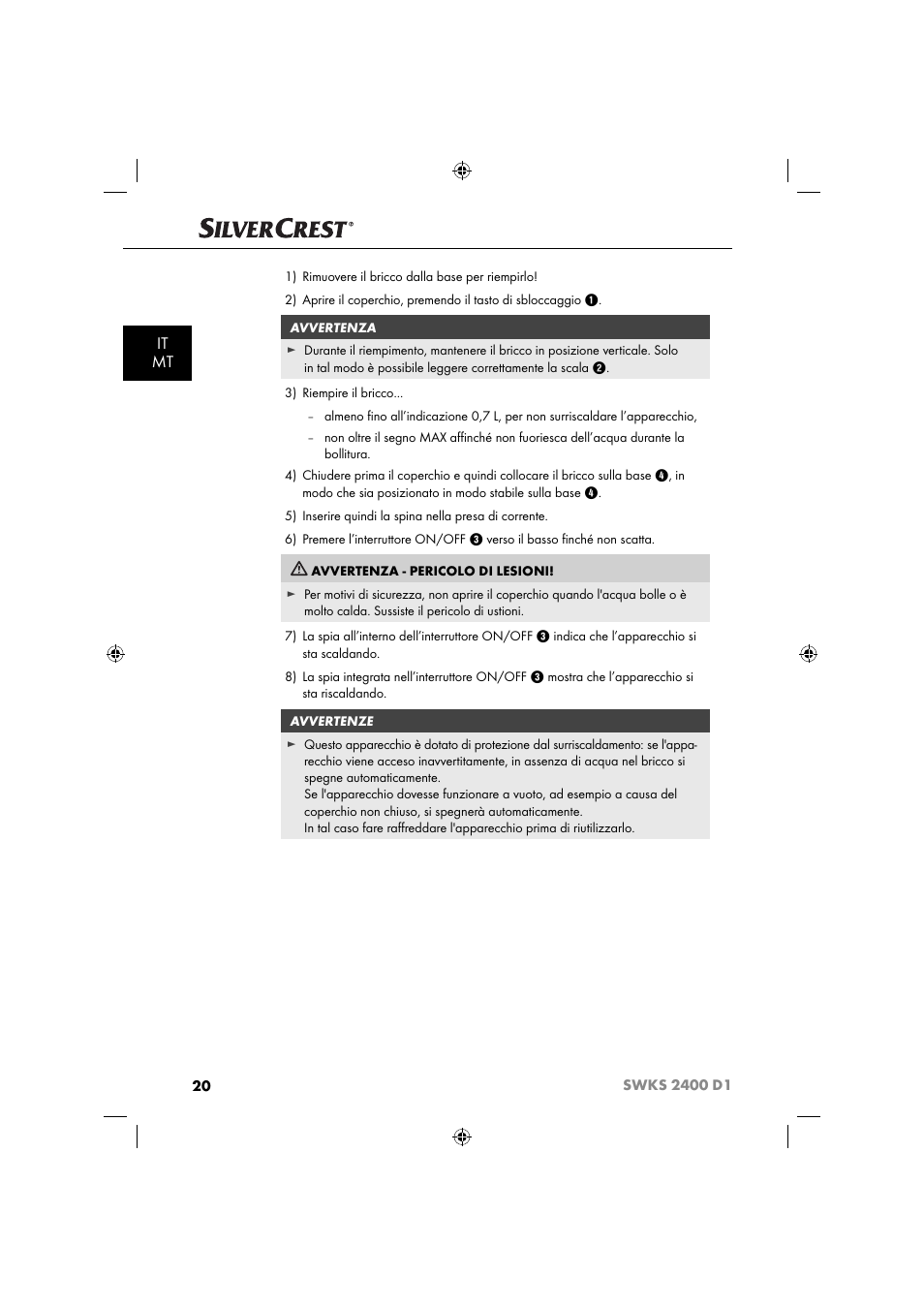 It mt | Silvercrest SWKS 2400 D1 User Manual | Page 23 / 64