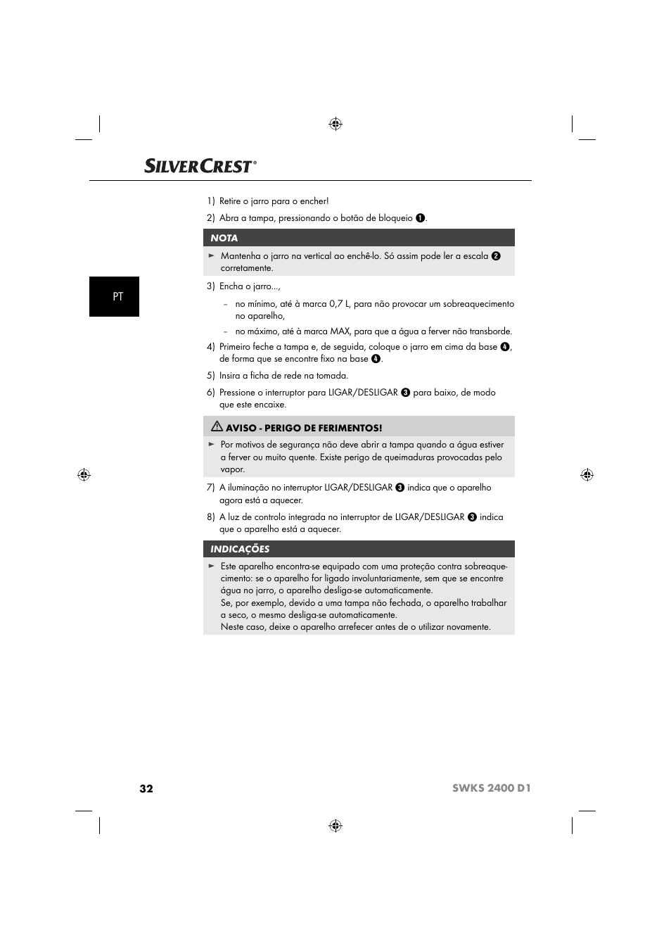 Silvercrest SWKS 2400 D1 User Manual | Page 35 / 64