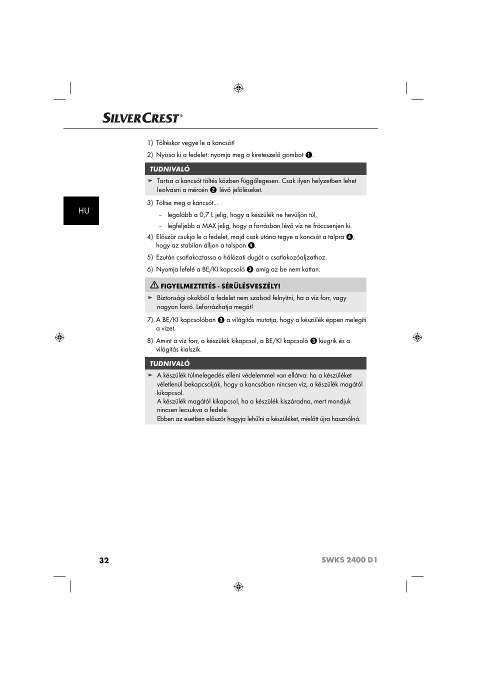 Silvercrest SWKS 2400 D1 User Manual | Page 35 / 76