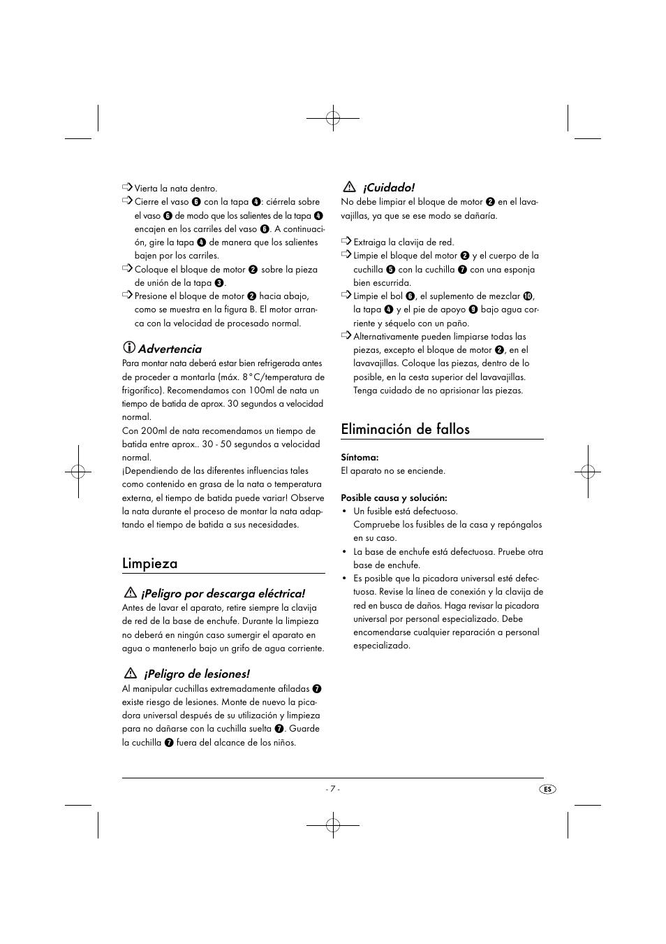 Limpieza, Eliminación de fallos | Silvercrest SMZ 260 G1 User Manual | Page 10 / 44