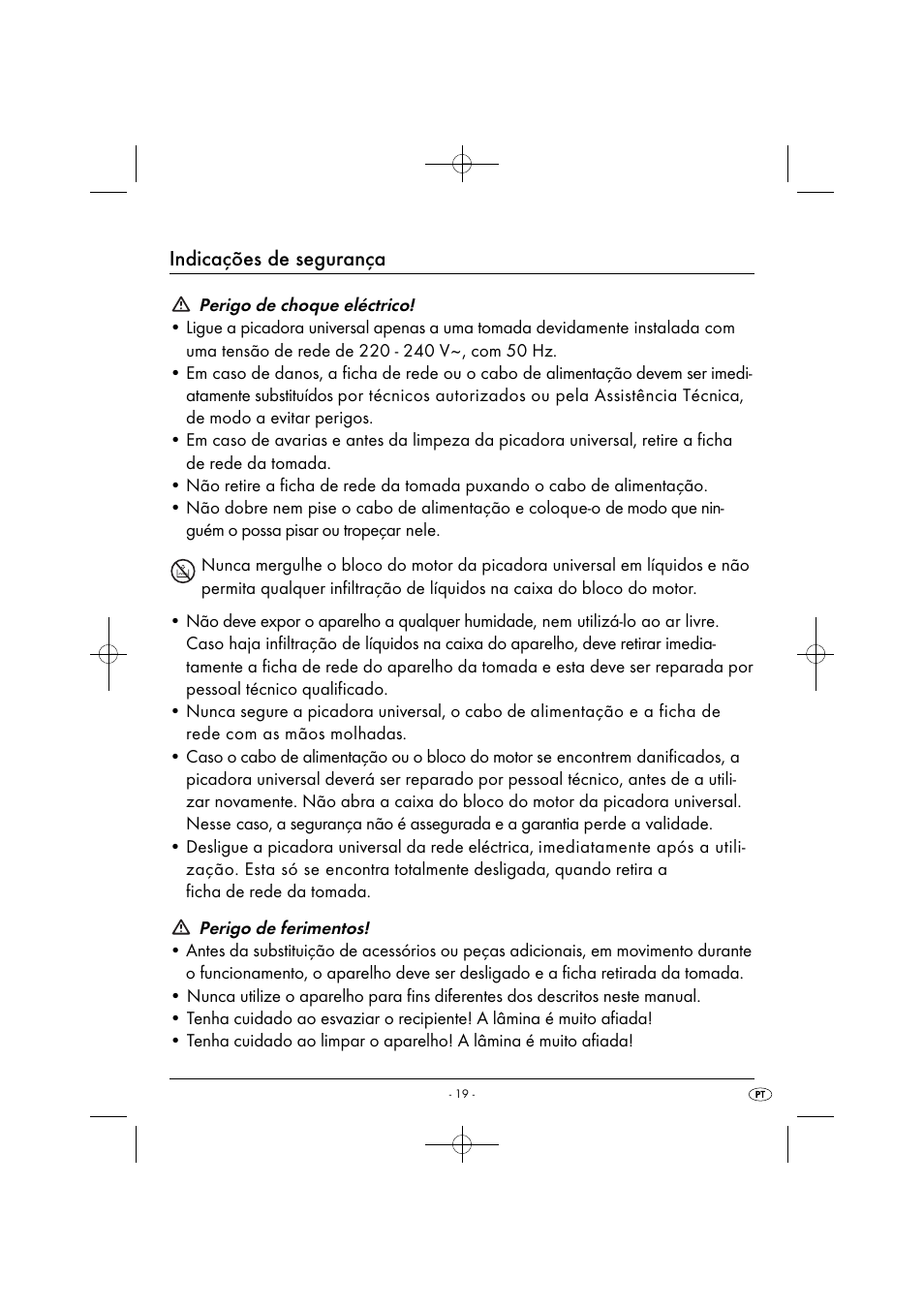 Indicações de segurança | Silvercrest SMZ 260 G1 User Manual | Page 22 / 44