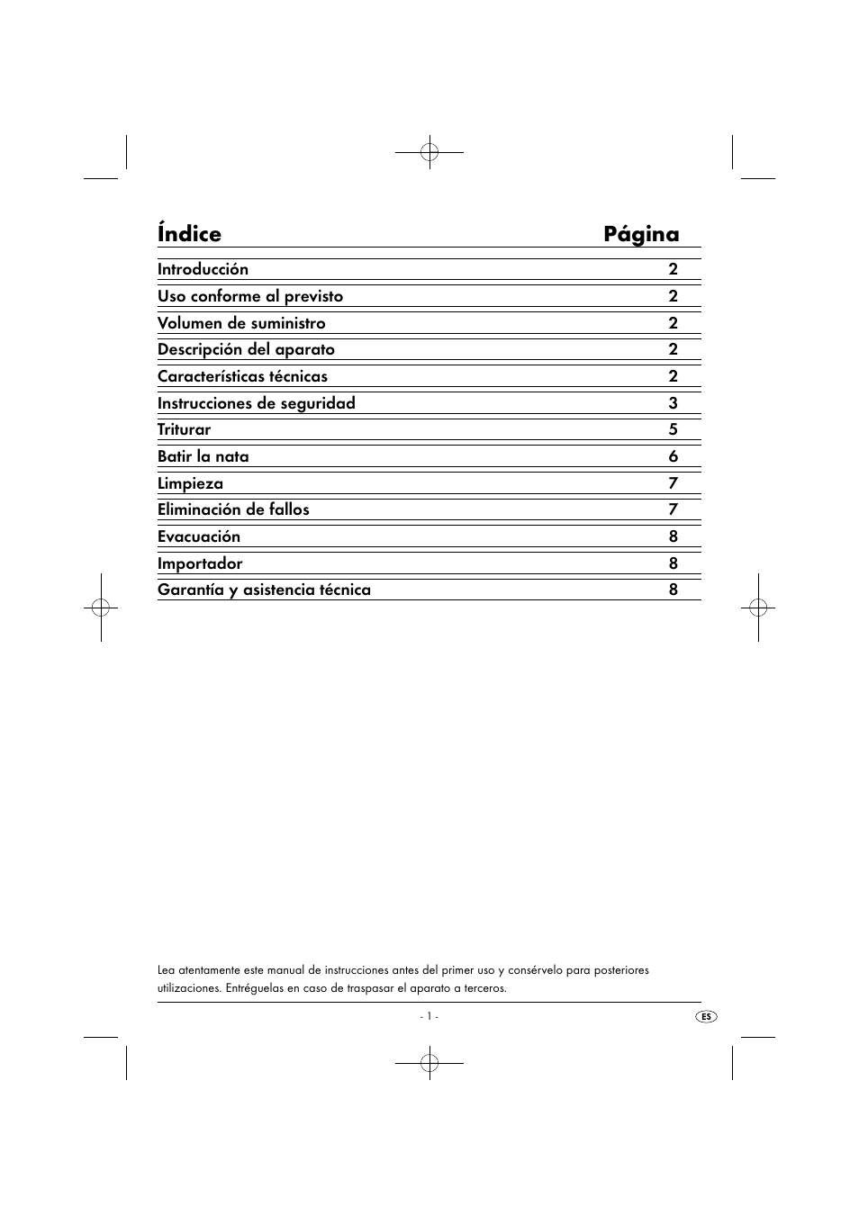 Índice página | Silvercrest SMZ 260 G1 User Manual | Page 4 / 44