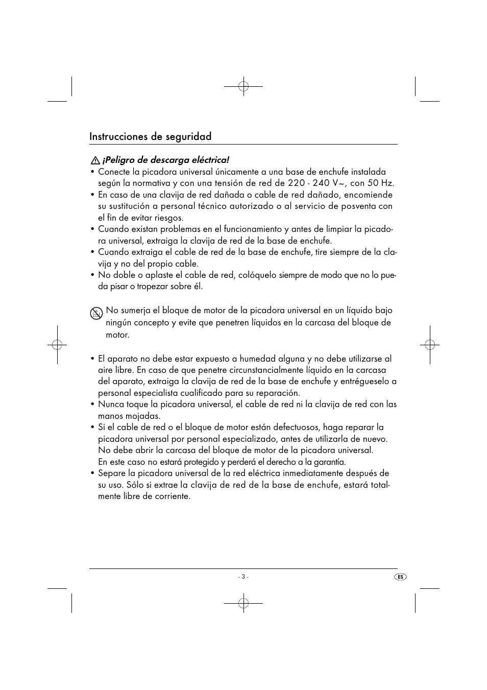 Instrucciones de seguridad | Silvercrest SMZ 260 G1 User Manual | Page 6 / 44