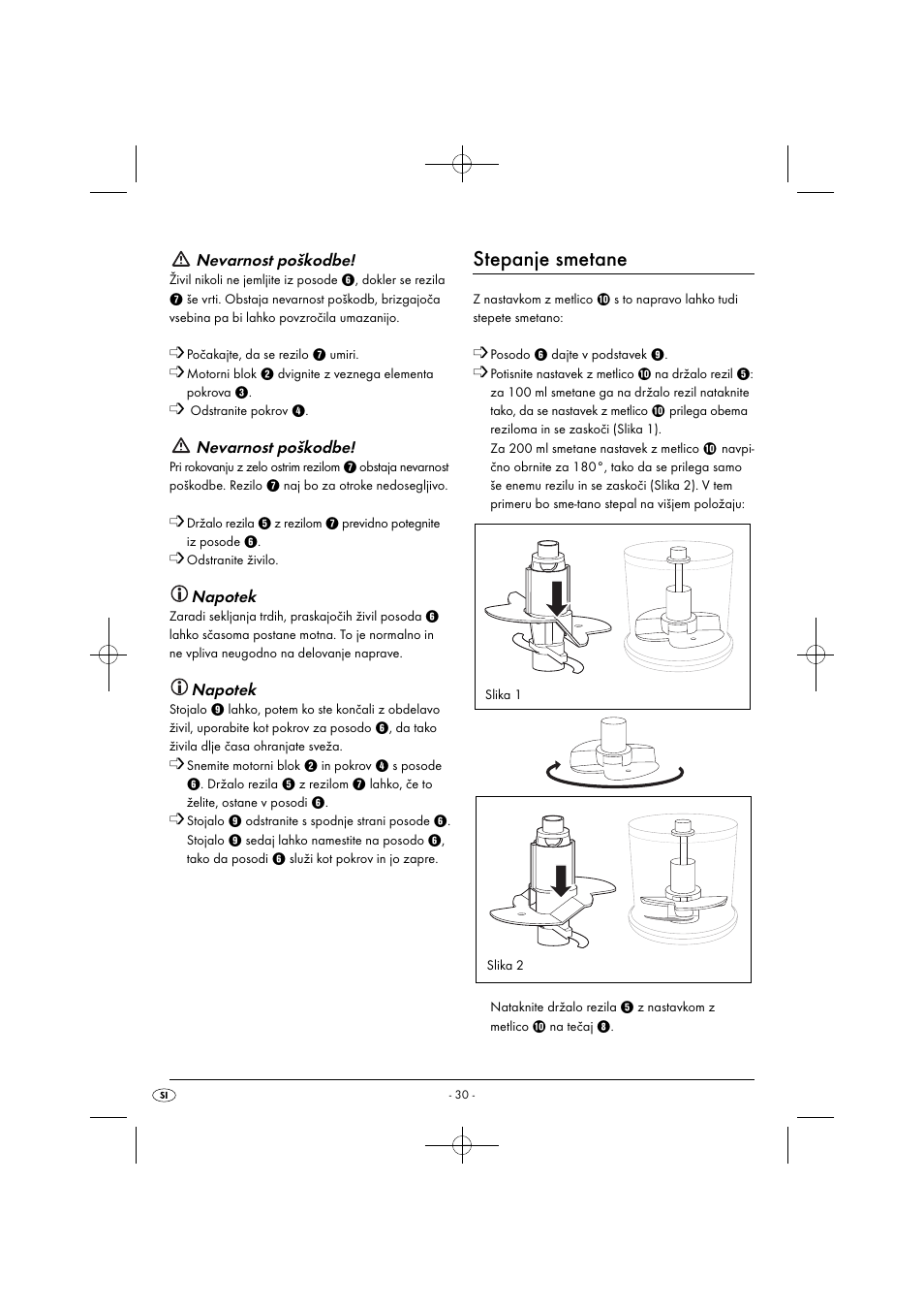 Stepanje smetane | Silvercrest SMZ 260 G1 User Manual | Page 33 / 60