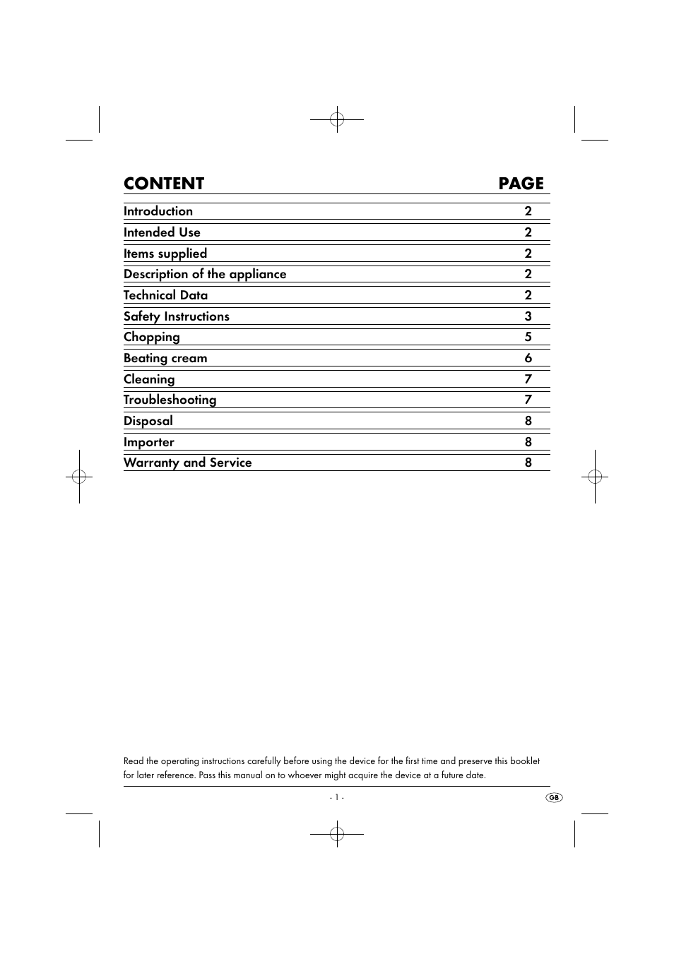 Content page | Silvercrest SMZ 260 G1 User Manual | Page 4 / 60