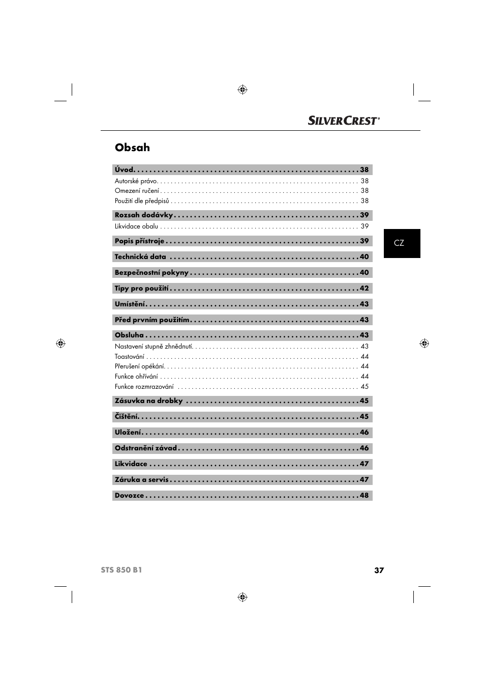 Silvercrest STS 850 C1 User Manual | Page 40 / 76