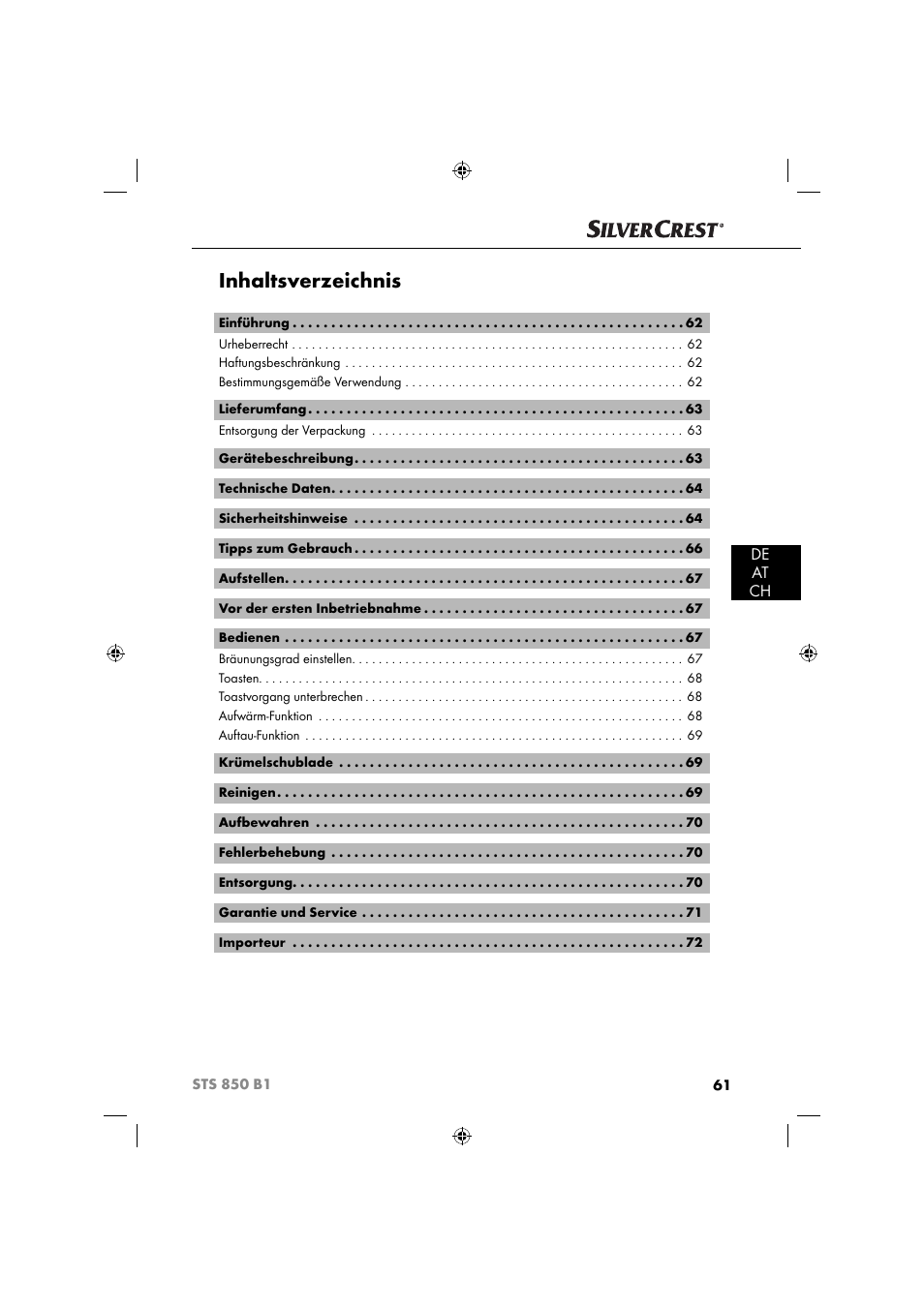 Silvercrest STS 850 C1 User Manual | Page 64 / 76