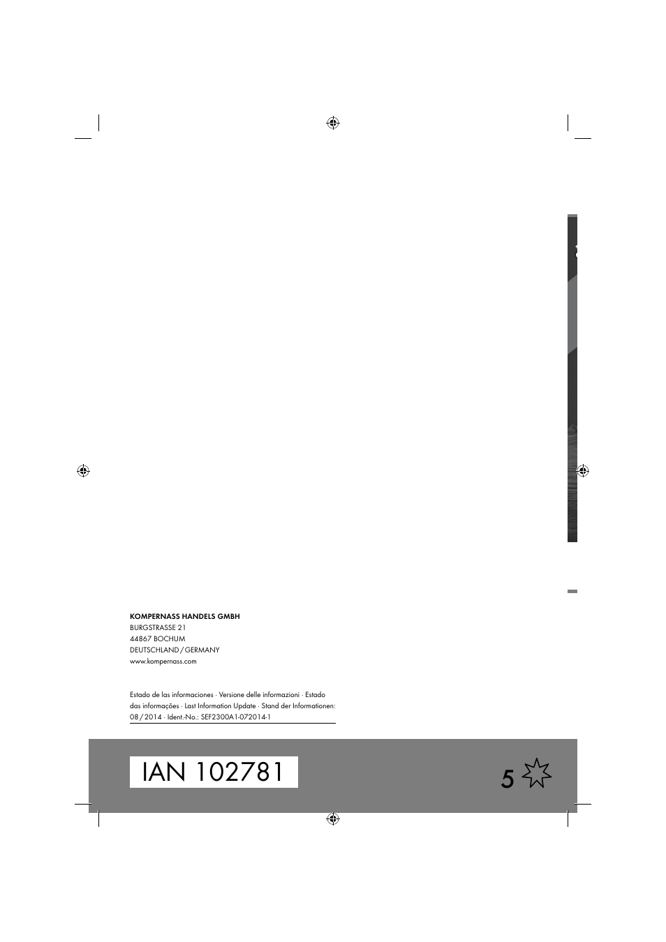 Silvercrest SEF 2300 A1 User Manual | Page 104 / 104