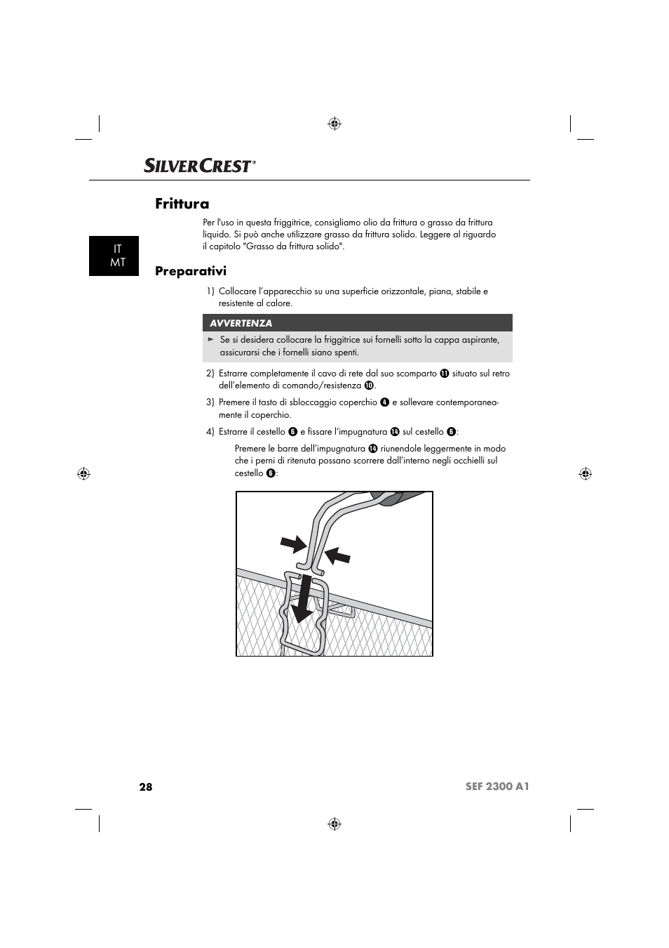 Frittura, Preparativi, It mt | Silvercrest SEF 2300 A1 User Manual | Page 31 / 104