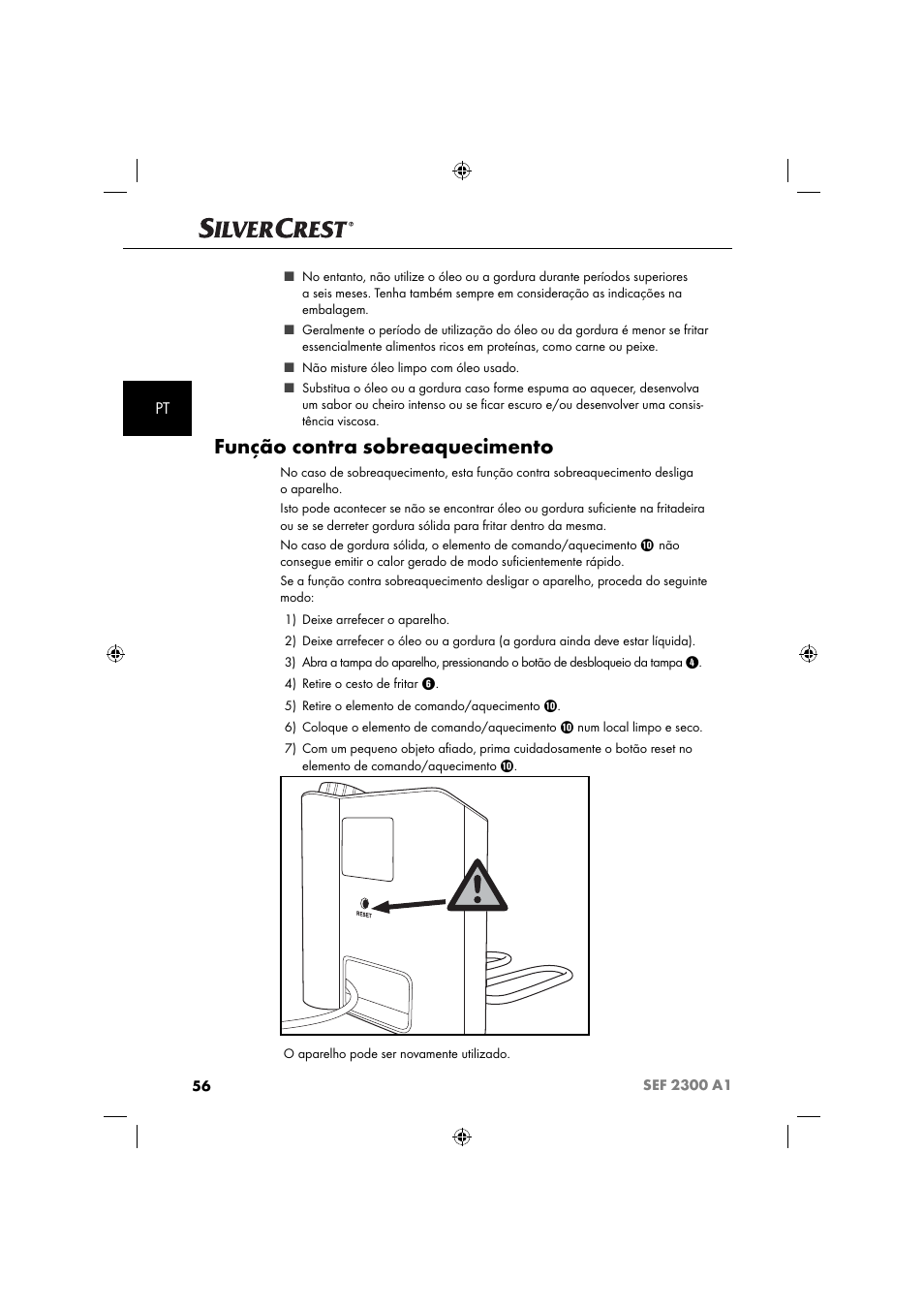 Função contra sobreaquecimento | Silvercrest SEF 2300 A1 User Manual | Page 59 / 104