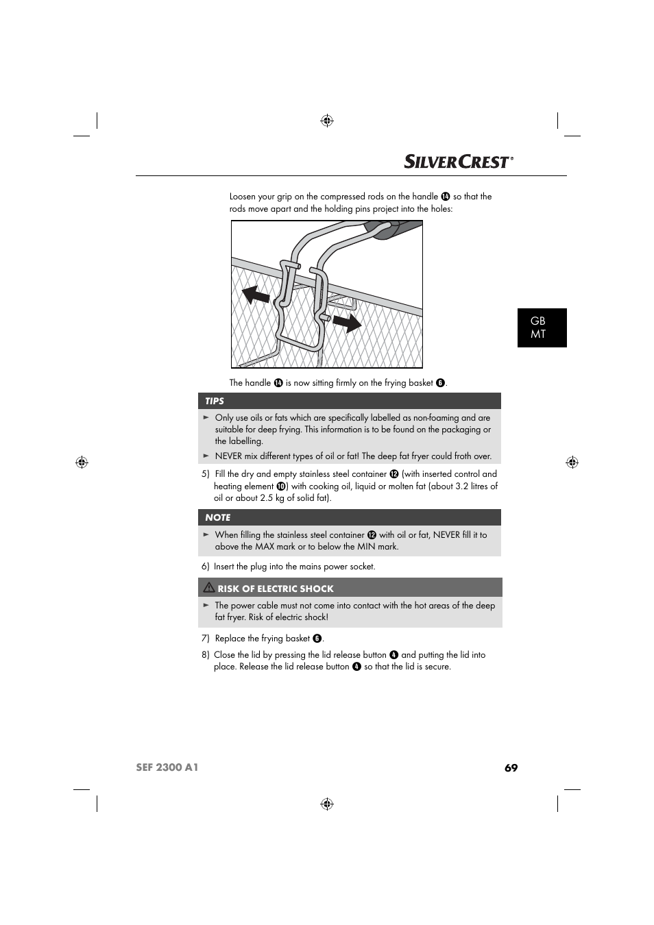 Gb mt | Silvercrest SEF 2300 A1 User Manual | Page 72 / 104
