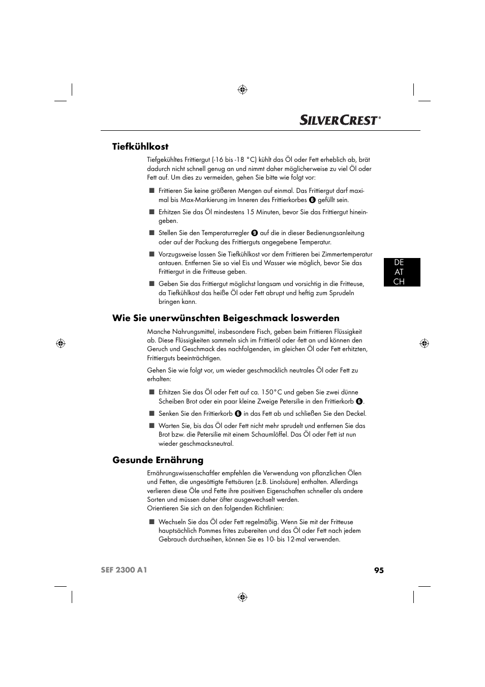 Tiefkühlkost, Wie sie unerwünschten beigeschmack loswerden, Gesunde ernährung | De at ch | Silvercrest SEF 2300 A1 User Manual | Page 98 / 104