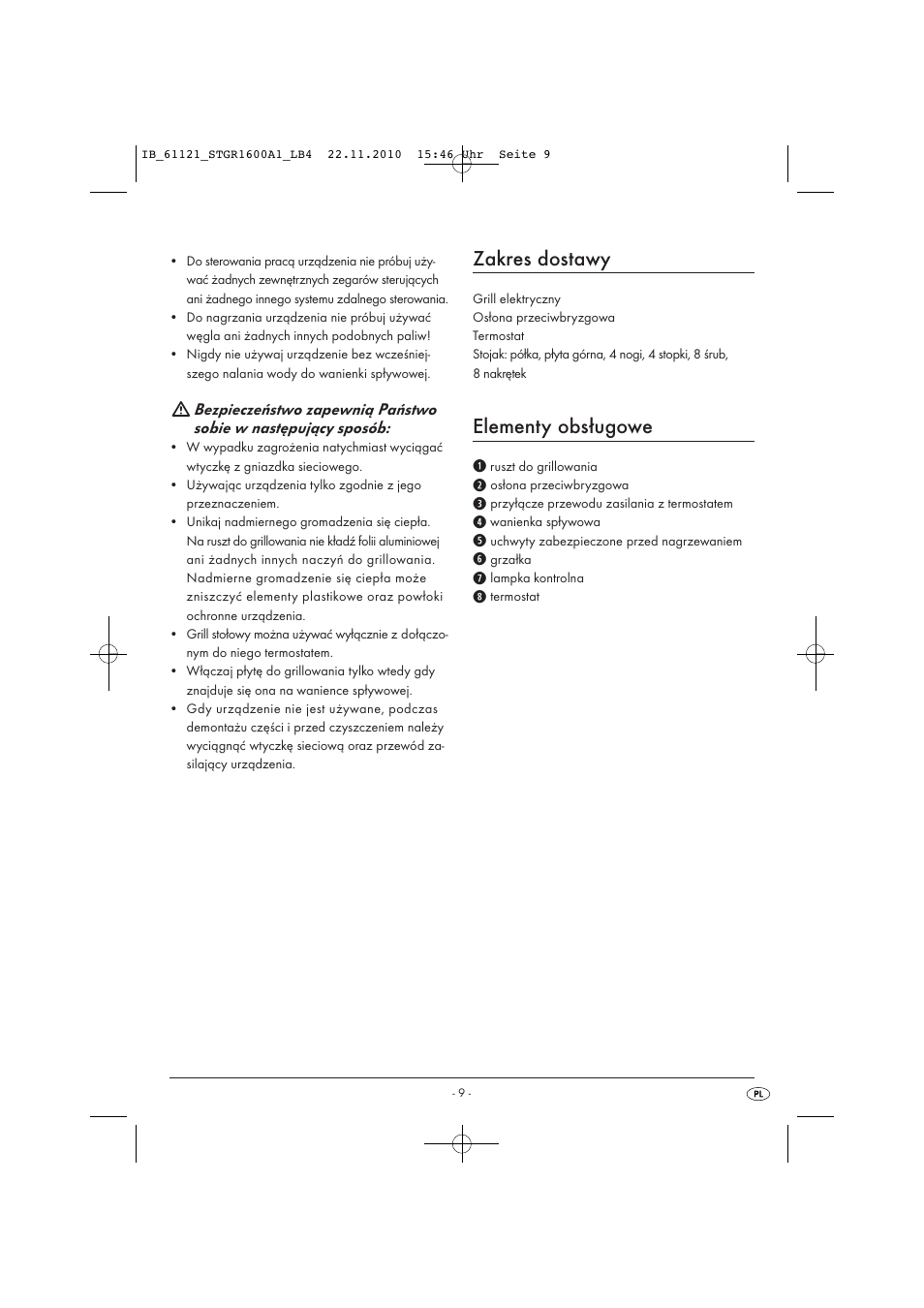Zakres dostawy, Elementy obsługowe | Silvercrest STGR 1600 A1 User Manual | Page 11 / 44