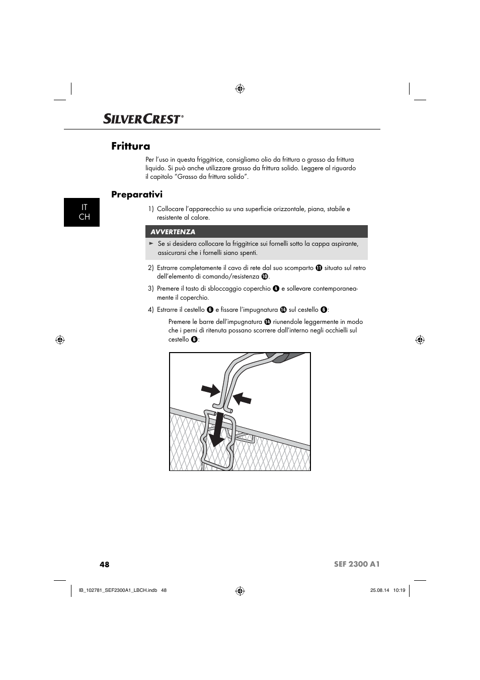 Frittura, Preparativi, It ch | Silvercrest SEF 2300 A1 User Manual | Page 51 / 84