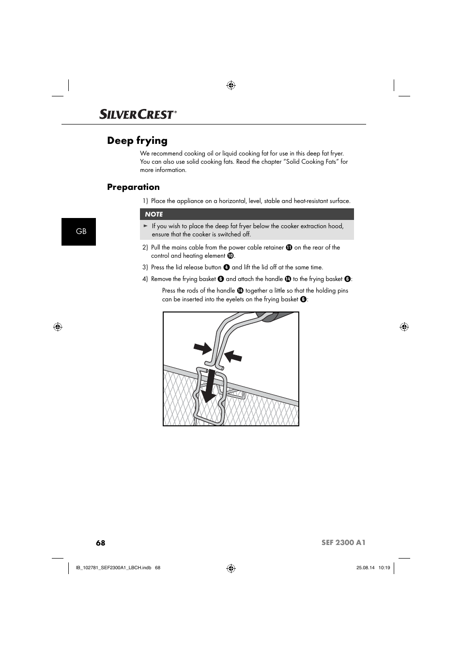 Deep frying, Preparation | Silvercrest SEF 2300 A1 User Manual | Page 71 / 84