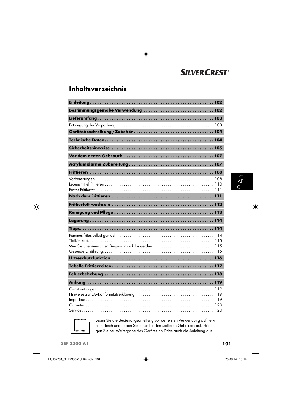 Silvercrest SEF 2300 A1 User Manual | Page 104 / 124