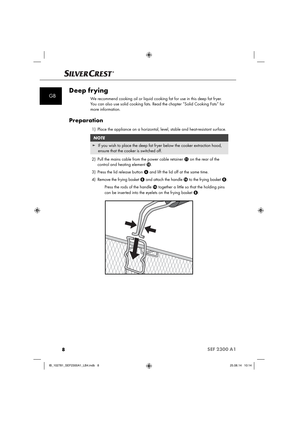 Deep frying, Preparation | Silvercrest SEF 2300 A1 User Manual | Page 11 / 124