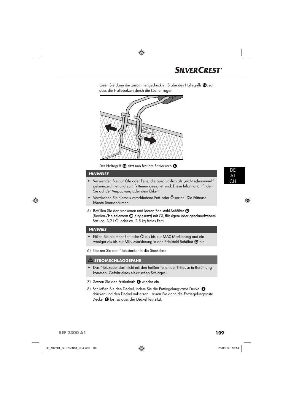 De at ch | Silvercrest SEF 2300 A1 User Manual | Page 112 / 124