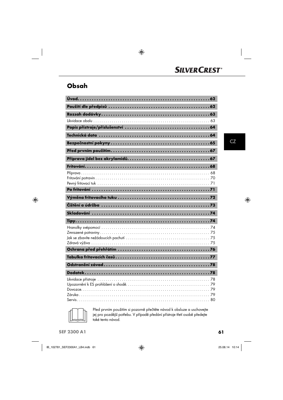 Silvercrest SEF 2300 A1 User Manual | Page 64 / 124