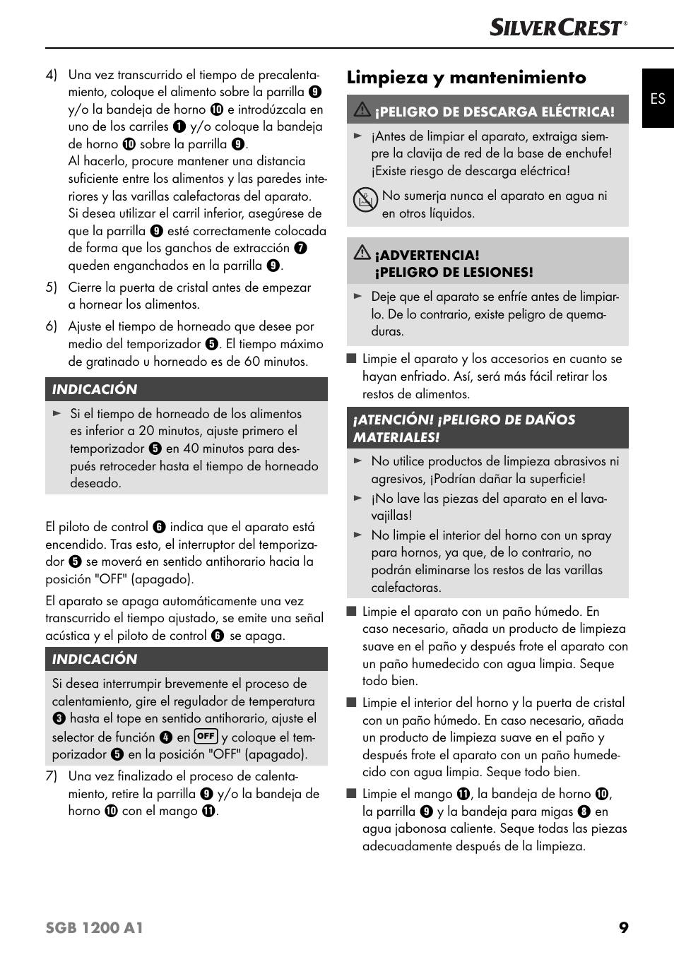 Limpieza y mantenimiento | Silvercrest SGB 1200 A1 User Manual | Page 12 / 83