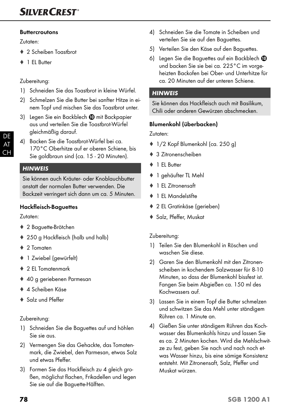Silvercrest SGB 1200 A1 User Manual | Page 81 / 83