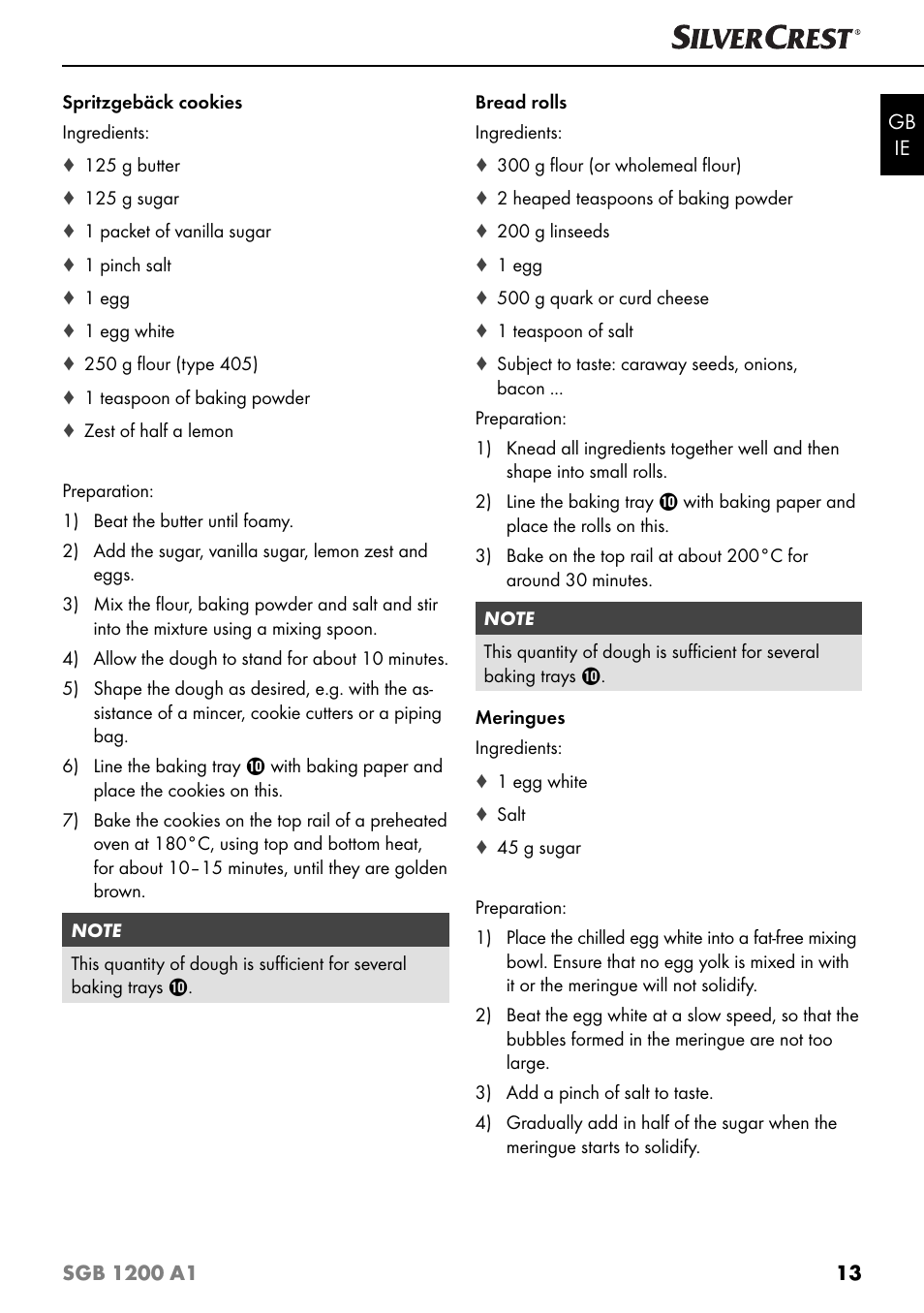 Silvercrest SGB 1200 A1 User Manual | Page 16 / 99