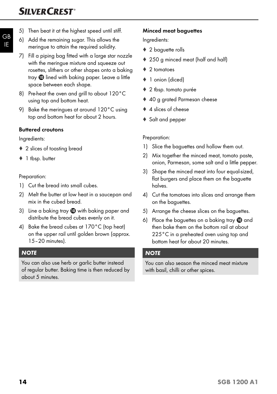 Silvercrest SGB 1200 A1 User Manual | Page 17 / 99