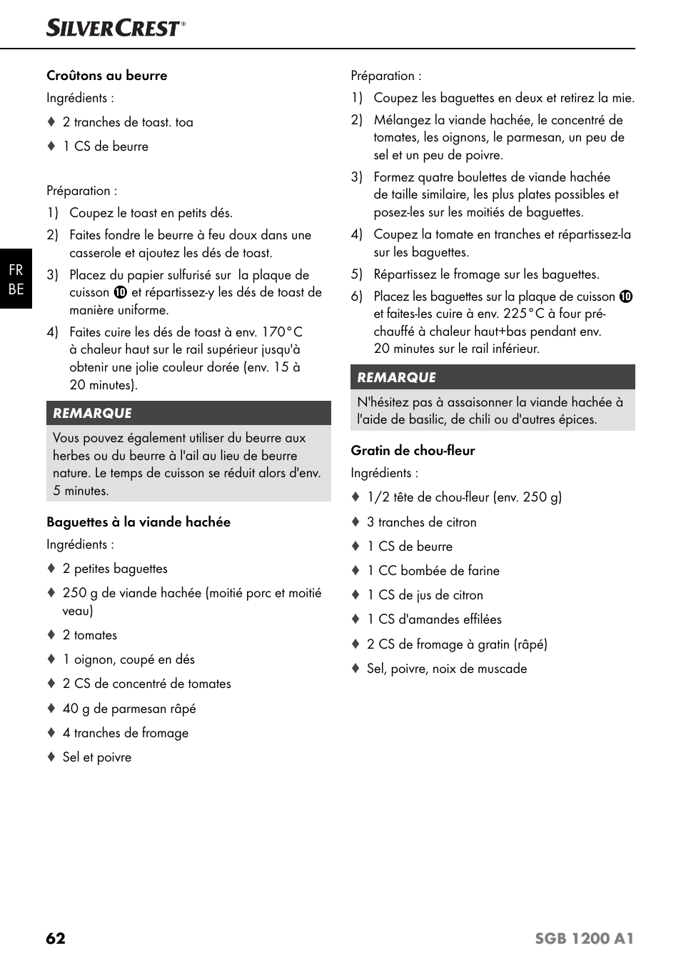 Silvercrest SGB 1200 A1 User Manual | Page 65 / 99