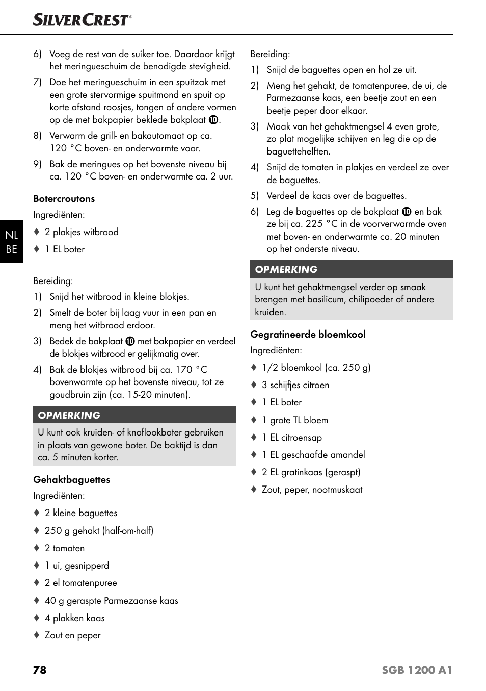 Silvercrest SGB 1200 A1 User Manual | Page 81 / 99