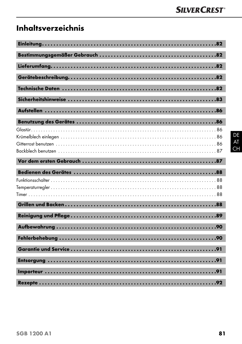 Silvercrest SGB 1200 A1 User Manual | Page 84 / 99