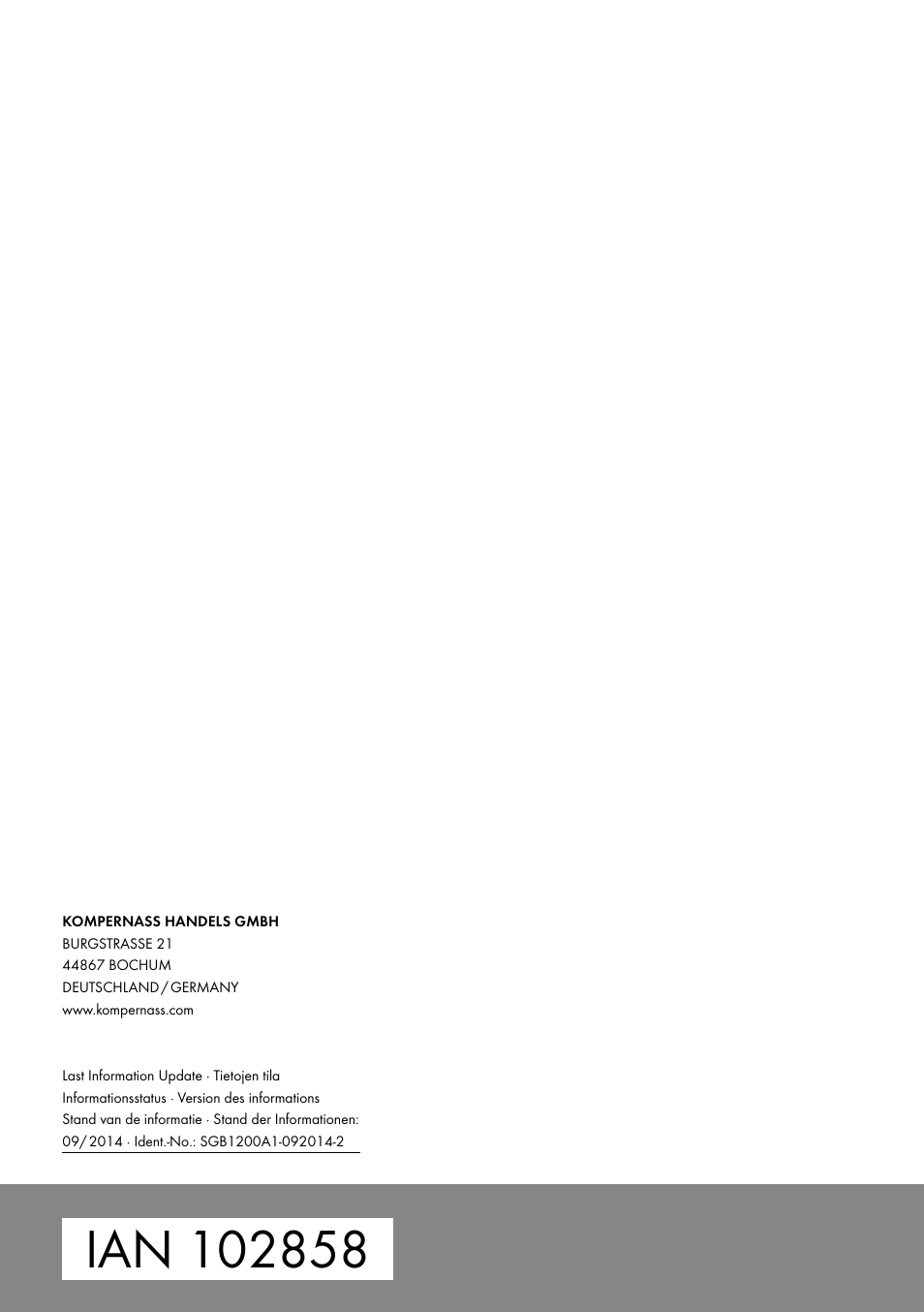 Silvercrest SGB 1200 A1 User Manual | Page 99 / 99