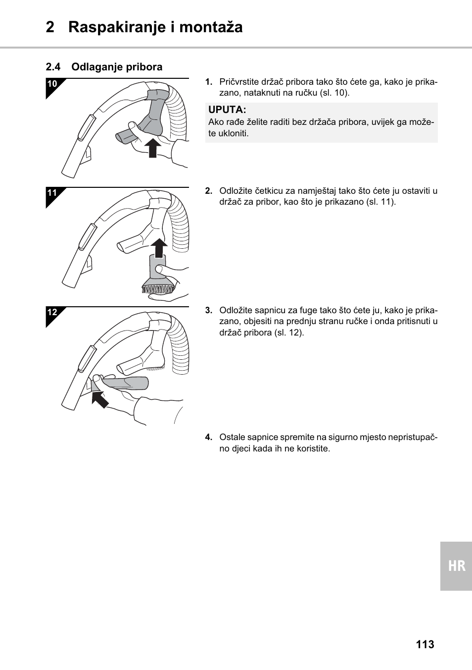 2 raspakiranje i montaža hr | Silvercrest SMZS 1600 A1 User Manual | Page 113 / 126