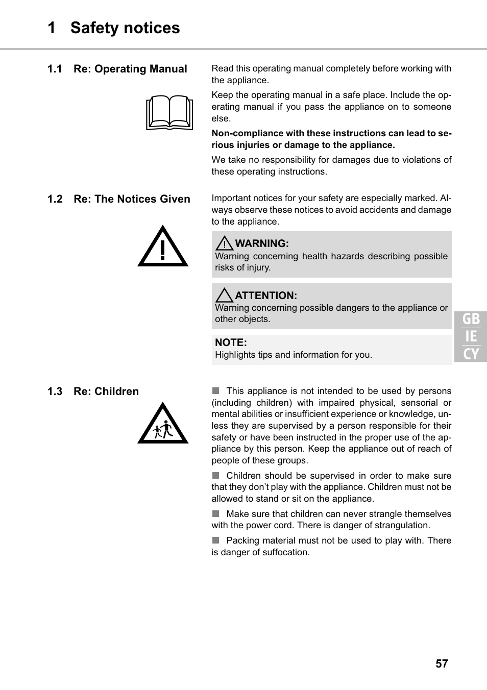 1 safety notices gb cy ie | Silvercrest SMZS 1600 A1 User Manual | Page 57 / 126