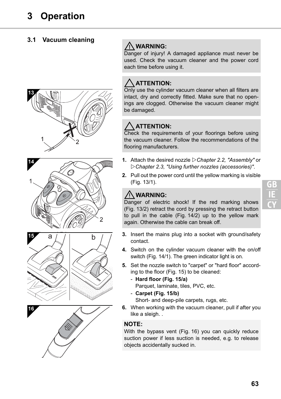 3 operation gb cy ie | Silvercrest SMZS 1600 A1 User Manual | Page 63 / 126