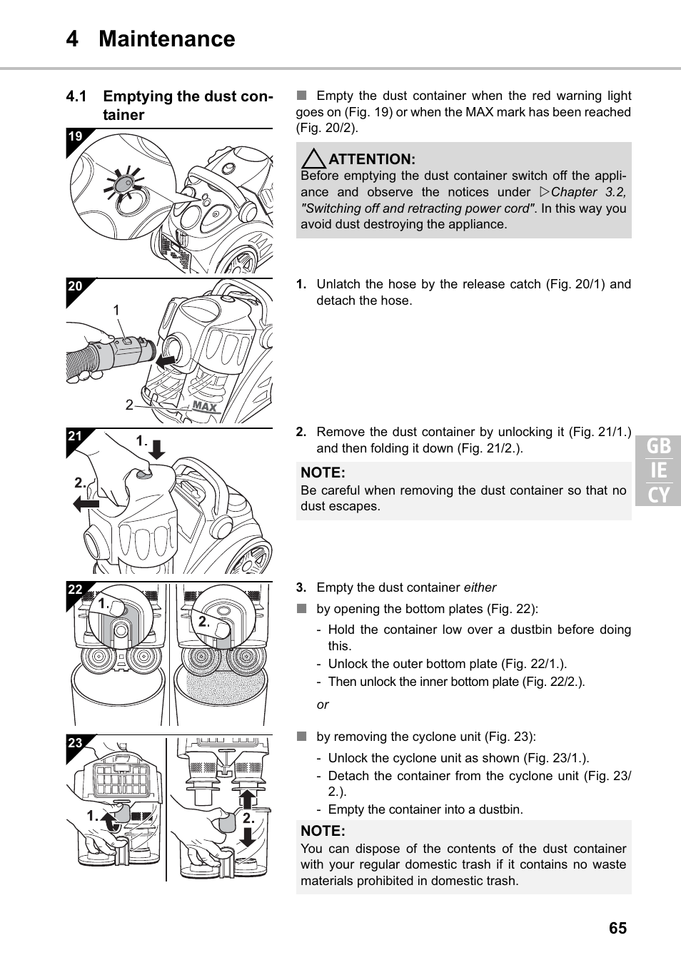 4 maintenance gb cy ie | Silvercrest SMZS 1600 A1 User Manual | Page 65 / 126