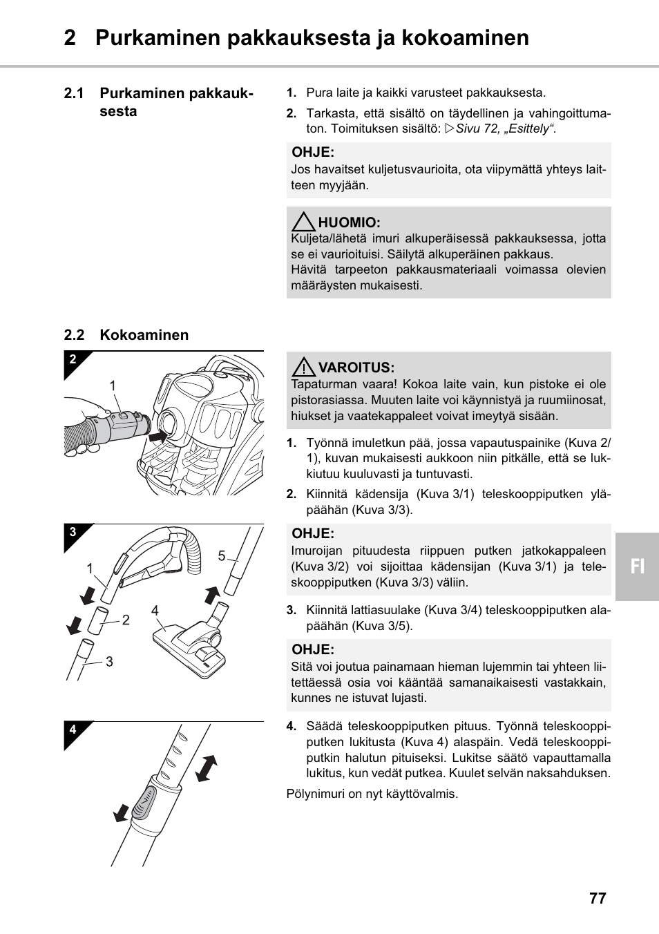 2 purkaminen pakkauksesta ja kokoaminen fi | Silvercrest SMZS 1600 A1 User Manual | Page 77 / 126