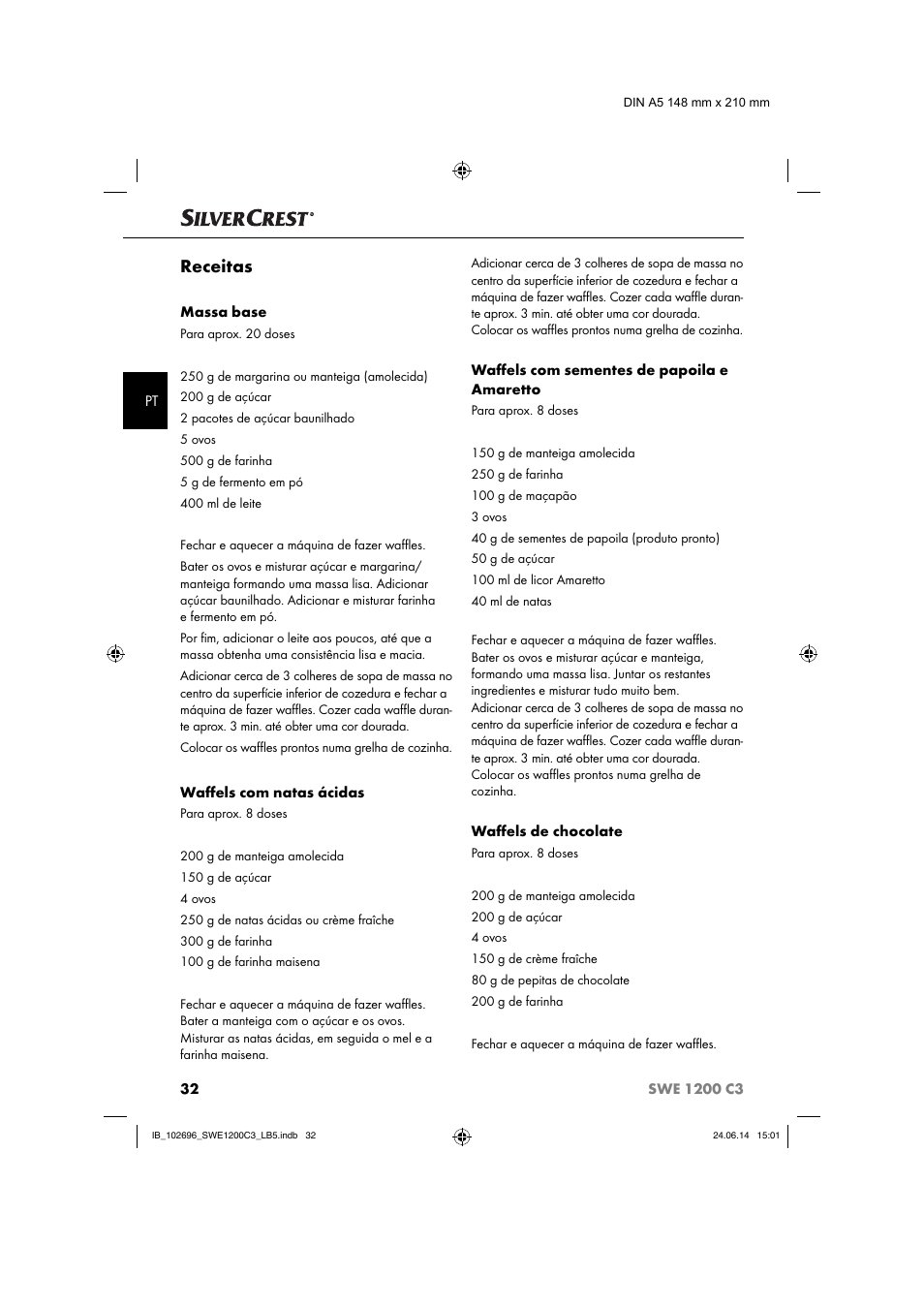 Receitas | Silvercrest SWE 1200 C3 User Manual | Page 35 / 64