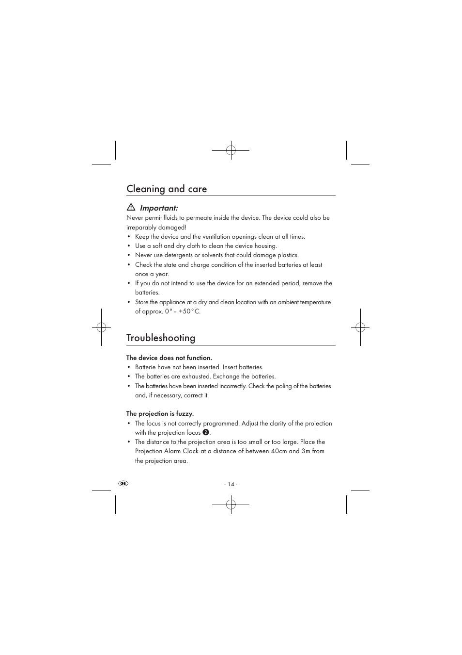 Cleaning and care, Troubleshooting, Important | Silvercrest SPUV 90 A1 User Manual | Page 16 / 98