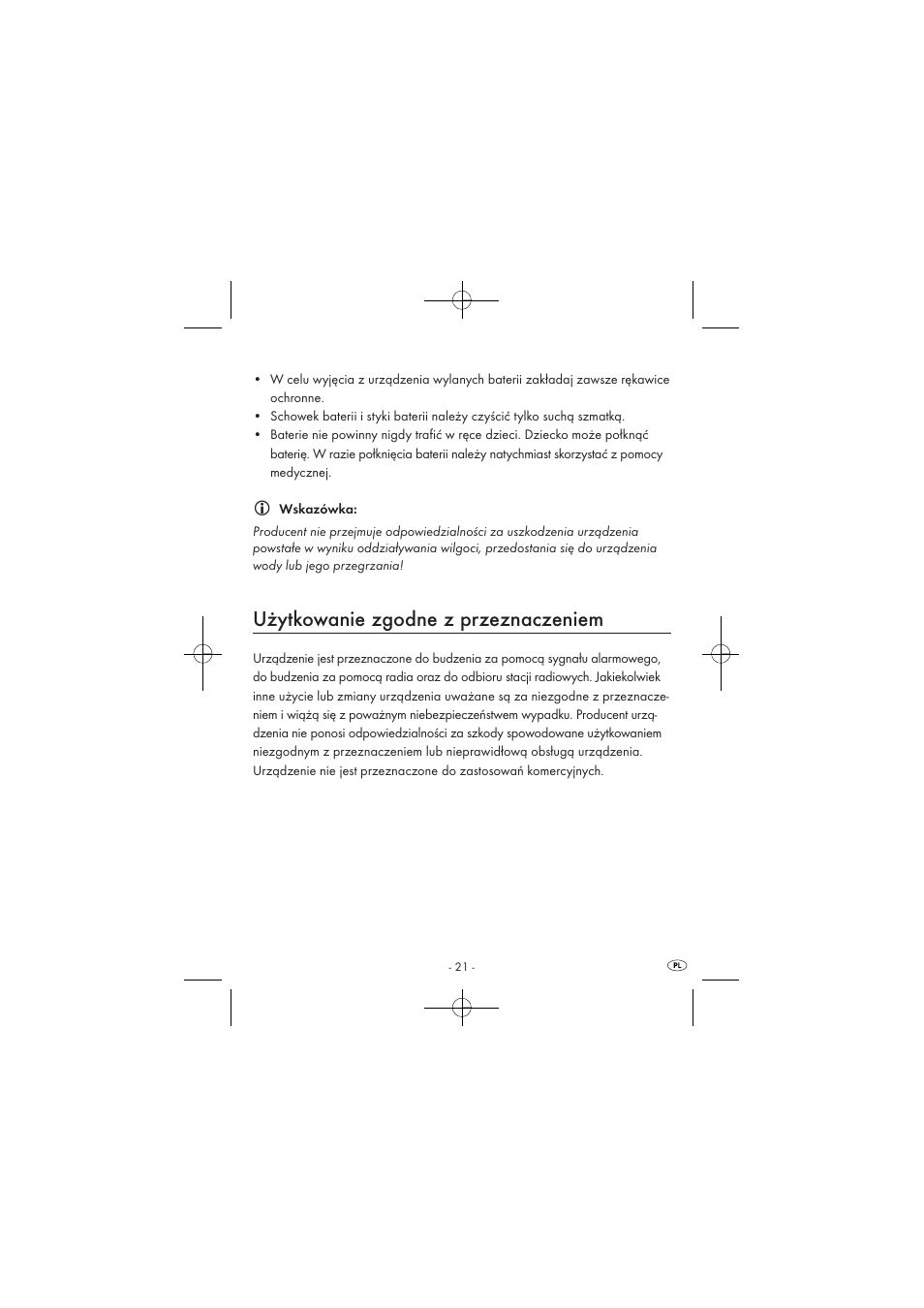 Użytkowanie zgodne z przeznaczeniem | Silvercrest SPUV 90 A1 User Manual | Page 23 / 98